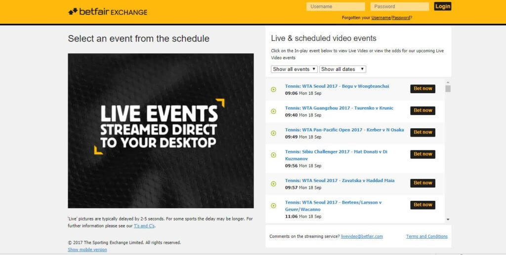 Betfair Live Streaming Betfair Live Streaming