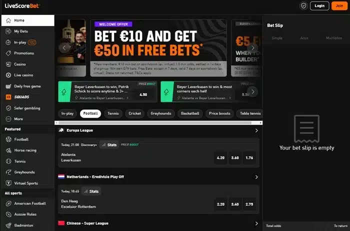 LiveScore Bet Sports Betting Markets