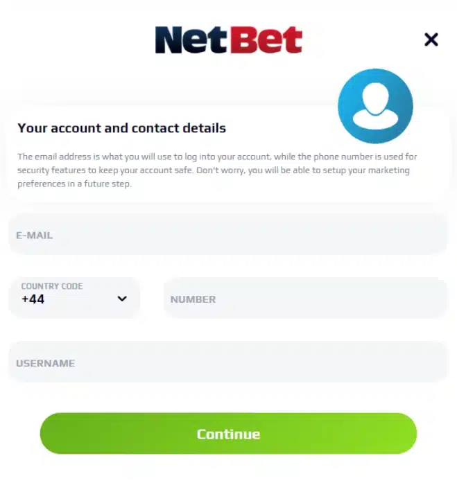 NetBet Sport Registration